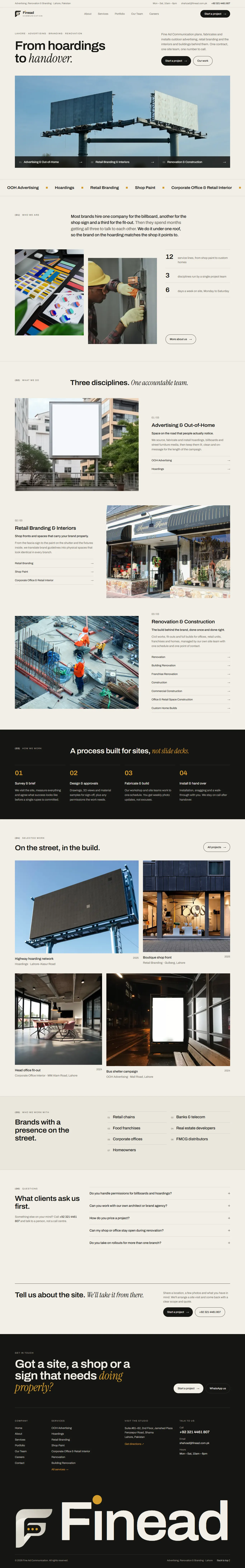 Screenshot of Finead Communication � Advertising, Branding & Construction