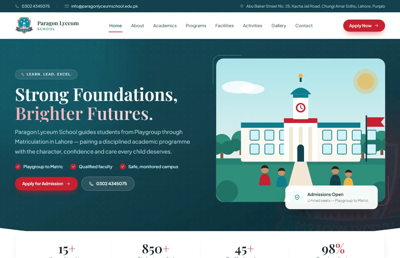 Screenshot of Paragon Lyceum School