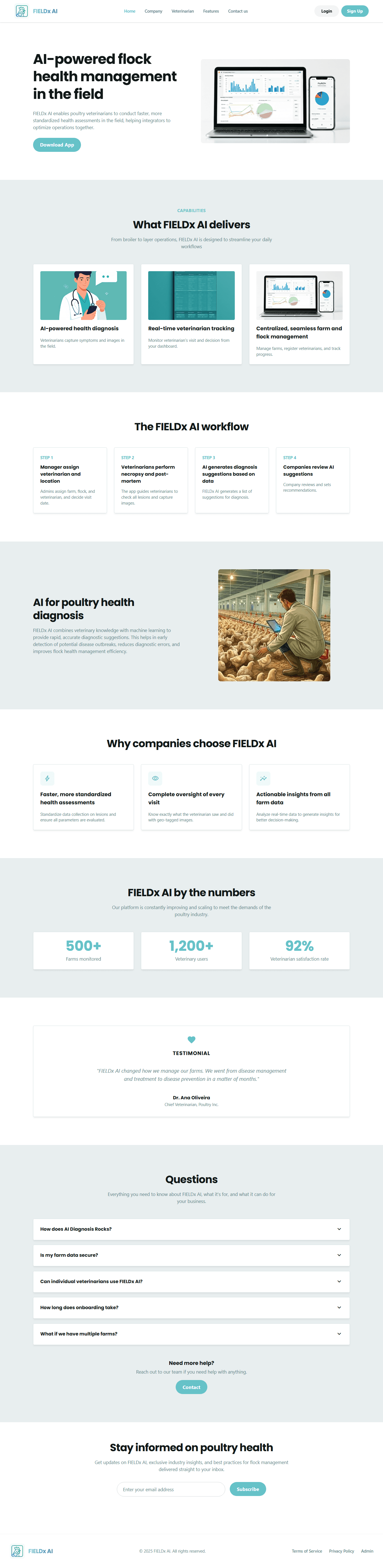 Screenshot of FieldX AI